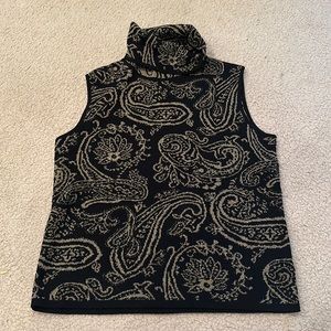 Jones New York Paisley Sleeveless Turtleneck